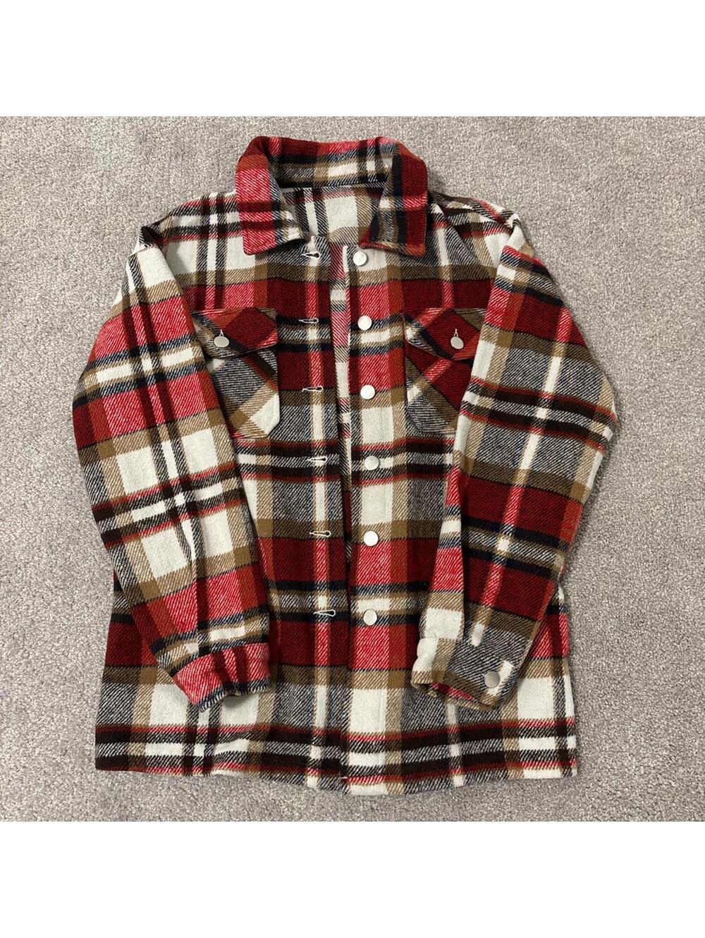 Women's Red Plaid Multi Jacket